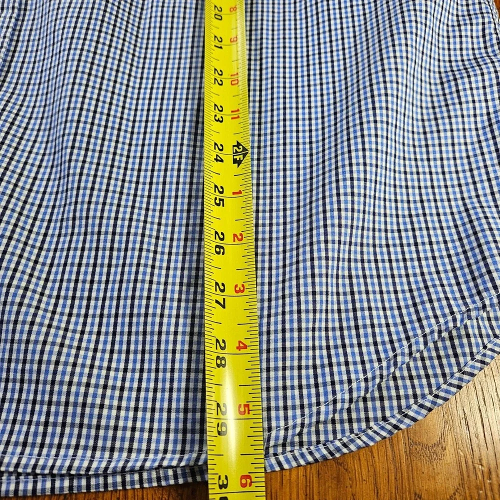 UNTUCKit Mens XLarge Long Sleeve Blue Checkered 100% Cotton‎ Shirt